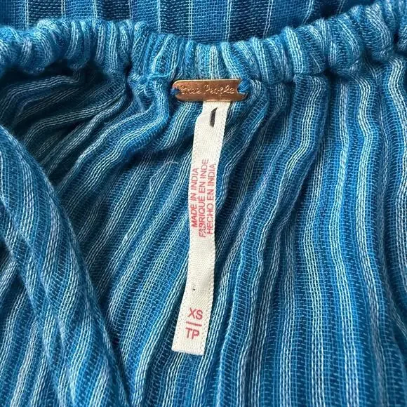 Free People dress midi or maxi striped cotton boho beach summer spring XS - Picture 7 of 8